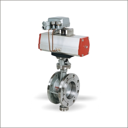 气动法兰式蝶阀D343