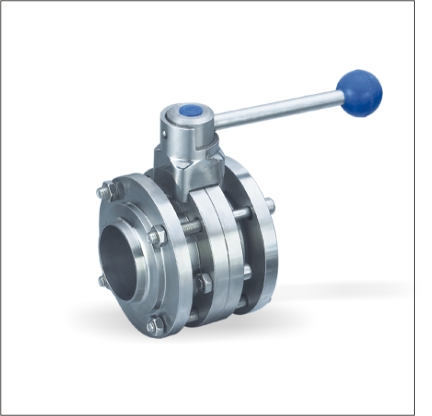 卫生级三片式蝶阀